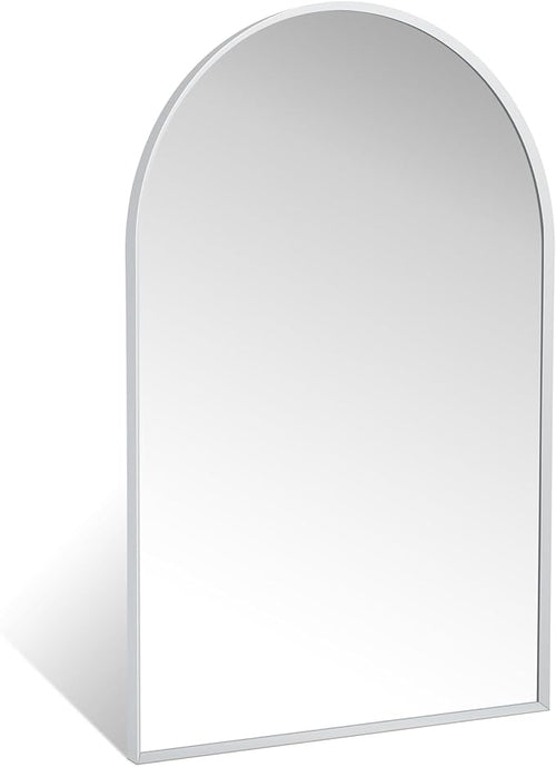 24" x 36" Silver Arched Mirror, Modern Aluminum Alloy Metal Frame, Arch by Minuover