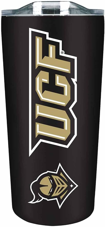 Campus Colors NCAA Stainless Steel Tumbler perfect for Gameday - 18 oz - Double Walled - Keeps Drinks Perfectly Insulated (Central Florida Knights - Black)
