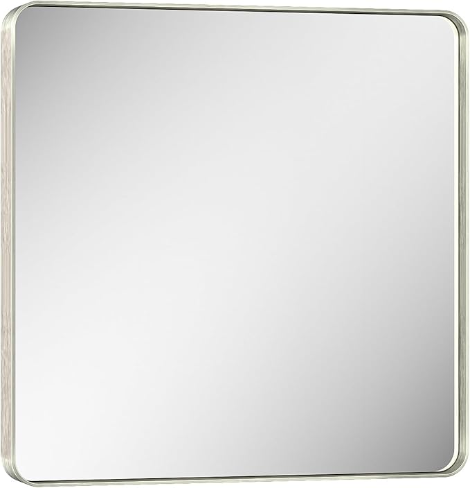 Keonjinn 30 x 30 Inch Brushed Nickel Bathroom Mirrors - Image 9