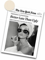 iHery Unframed Hepburn Newspaper Trendy 12x16 in Vintage Headline Canvas Print by iHery