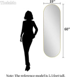 Oval Full Length Mirror, Ultra-Clear Explosion-Proof Dressing Mirror, Simple & - Image 2