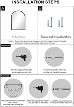 Dewfig Arched Wall Mounted Mirror, Arch Black Mirror - Image 9