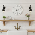 Crosstime Wall Clock White Marble Theme Modern Decorative Waterproof Glass Clock - Image 5