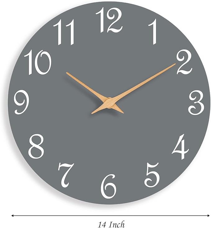 Roymnie Wall Clock 14 Inch, Modern Wall Clocks Battery Operated, Silent Non - Image 9