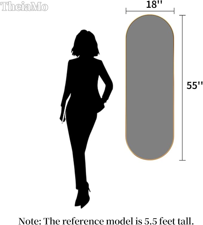 Oval Full Length Mirror, Ultra-Clear Explosion-Proof Dressing Mirror, Simple - Image 2