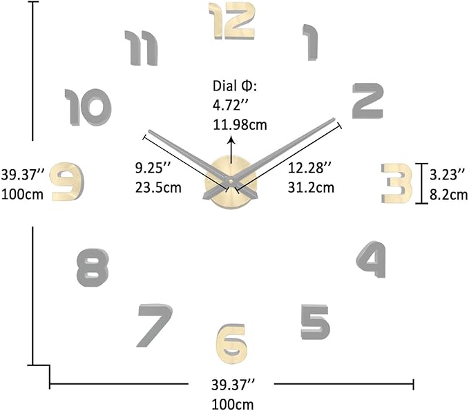 VANGOLD Wall Clock Large Wall Clock - Image 3