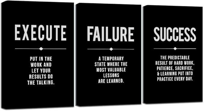 Framed Canvas Wall Art Success Quote by EPHANYART