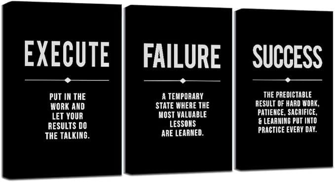 Framed Canvas Wall Art Success Quote, Office Wall Art, Positive Motivational - Image 9