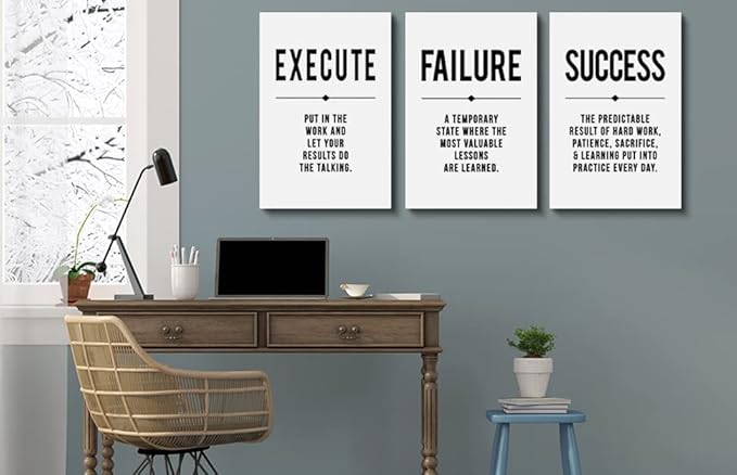 Framed Canvas Wall Art Success Quote, Office Wall Art, Positive Motivational - Image 4