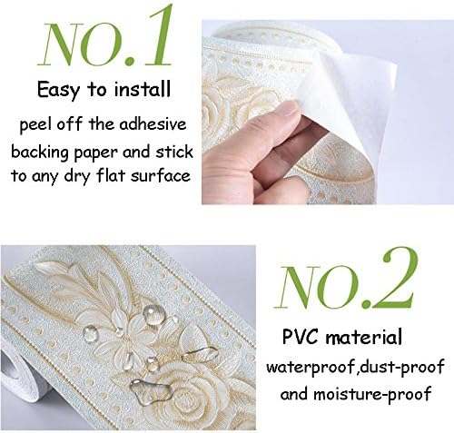 Creation Core 4.2x196.8 Waterproof Wallpaper Border 3D Pattern Wall Decor - Image 6