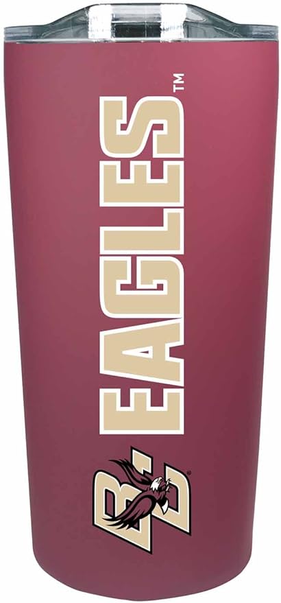 Campus Colors NCAA Stainless Steel Tumbler perfect for Gameday - 18 oz - Double Walled - Keeps Drinks Perfectly Insulated (Boston College Eagles - Maroon)