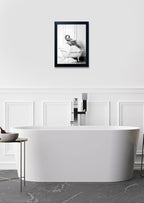 Framed Bathroom Art Wall Decor Elephant in Bathtub Decor Funny Black and White - Image 9