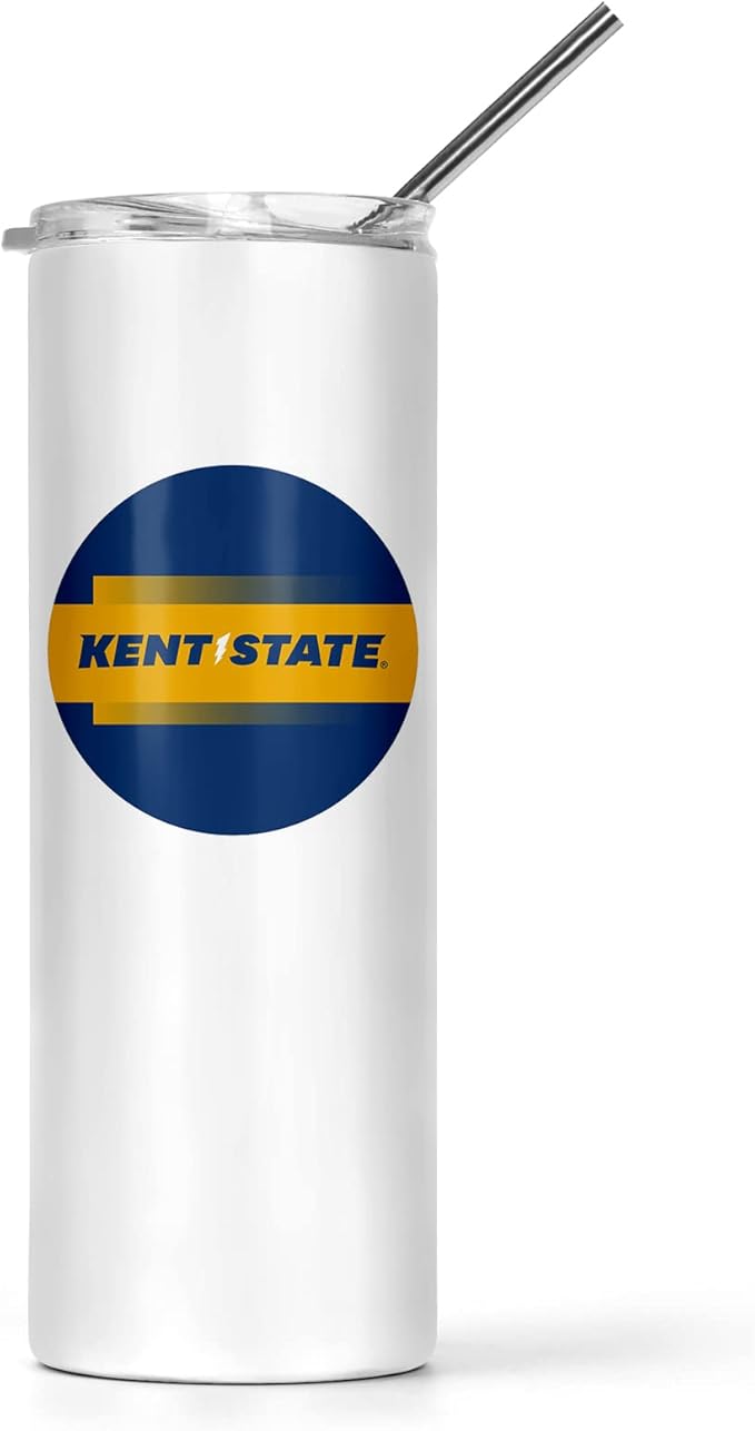 Kent State University Skinny Tumbler, Water Tumbler, Stainless Steel Tumbler, Tumbler Cup, Tumbler with Straw and Lid, Double Wall, Stainless Tumbler (Kent State University #4)