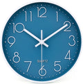 jomparis 10 Inch Cerulean Wall Clock Battery Operated Silent & Non-Ticking Wall by JOMPARIS