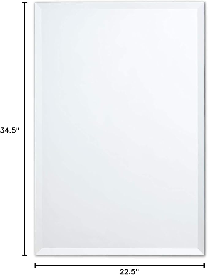 Better Bevel Frameless Rectangle Mirror, 22.5" x 34.5" Bathroom Wall Mirror - Image 10
