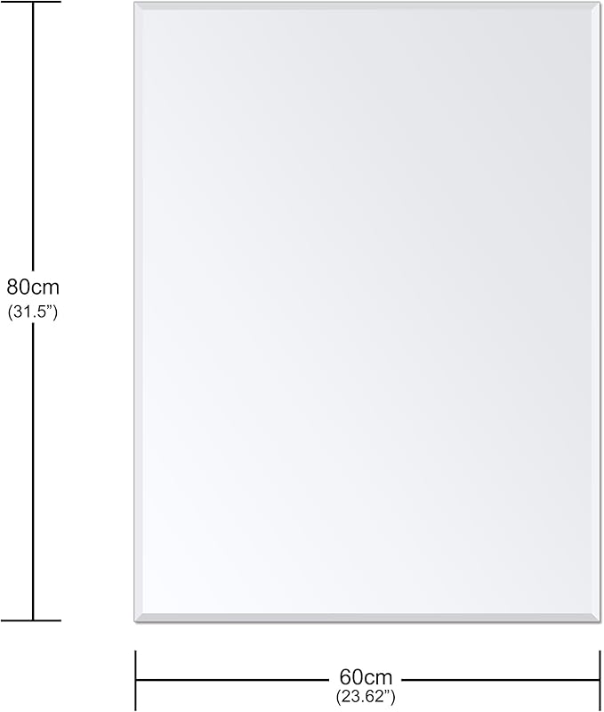 Frameless Bathroom Mirror for Wall, Rectangle Beveled Edge Mirror for Over Sink - Image 3
