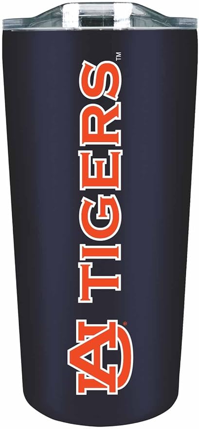 Campus Colors NCAA Stainless Steel Tumbler perfect for Gameday - 18 oz - Double Walled - Keeps Drinks Perfectly Insulated (Auburn Tigers - Navy)