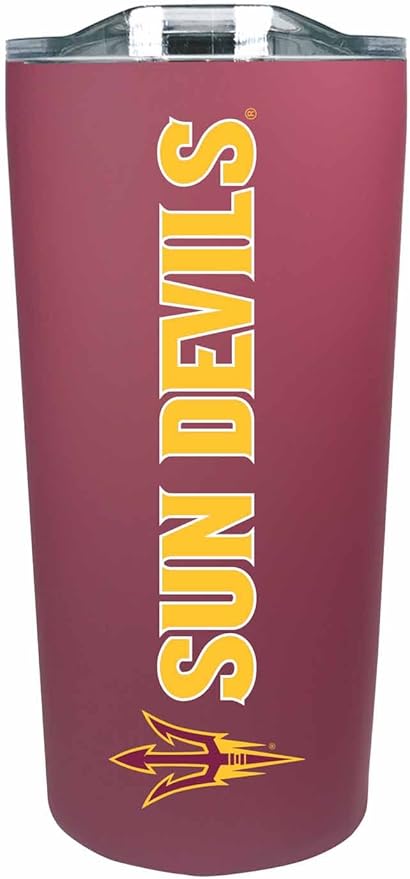 Campus Colors NCAA Stainless Steel Tumbler perfect for Gameday - 18 oz - Double Walled - Keeps Drinks Perfectly Insulated (Arizona State Sun Devils - Maroon)