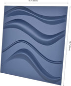 Art3d Navy Blue 3D Wall Panel PVC Slim Wave Covers 32 Sqft, - Image 5