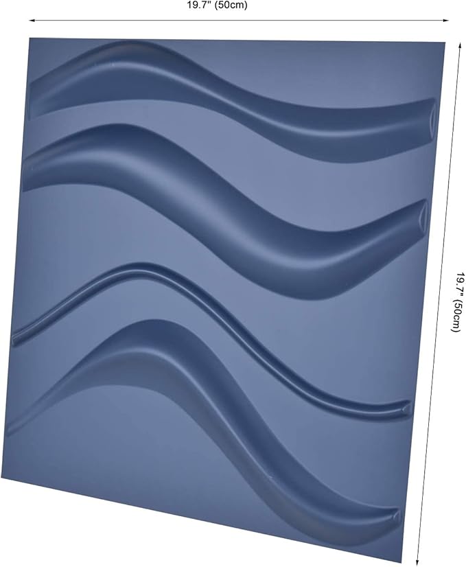 Art3d Navy Blue 3D Wall Panel PVC Slim Wave Covers 32 Sqft, - Image 5