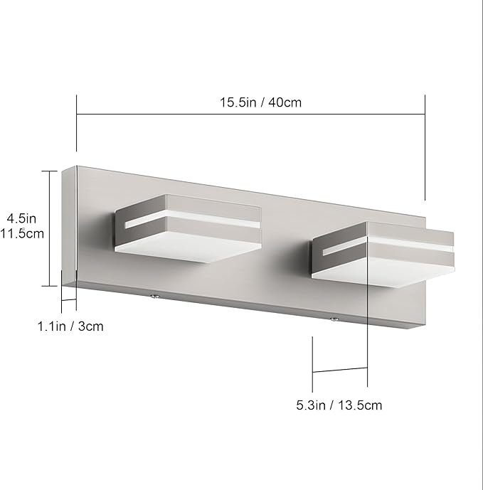 SineRise LED Modern Bathroom Vanity Light Fixtures, Brushed Nickel Modern - Image 6