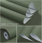 Dimoon 394''x17.7'' Green Peel and Stick Wallpaper Contact Paper Modern Self - Image 2