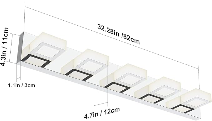 Ralbay Chrome Vanity Lights for Bathroom Acrylic Rotable 360° LED Modern - Image 6