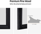 30" x 36" Rustic Wooden Framed Wall Mirror - Image 4