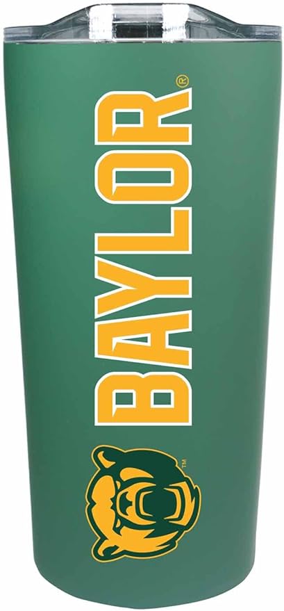 Campus Colors NCAA Stainless Steel Tumbler perfect for Gameday - 18 oz - Double Walled - Keeps Drinks Perfectly Insulated (Baylor Bears - Green)
