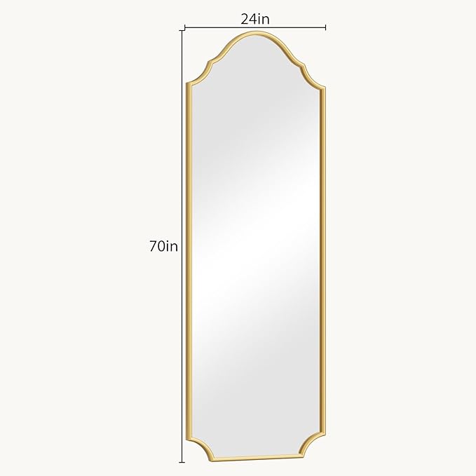 WallBeyond Arched Full Length Mirror Wall Mounted, Living Room, Hanging or - Image 7