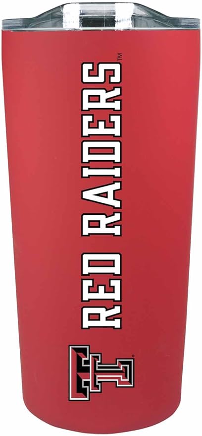 Campus Colors NCAA Stainless Steel Tumbler perfect for Gameday - 18 oz - Double Walled - Keeps Drinks Perfectly Insulated (Texas Tech Red Raiders - Red)