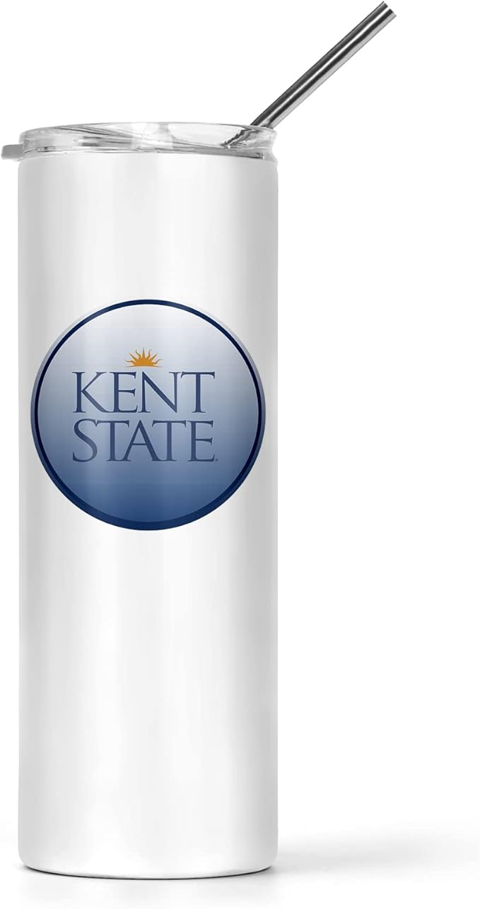 Kent State University Skinny Tumbler, Water Tumbler, Stainless Steel Tumbler, Tumbler Cup, Tumbler with Straw and Lid, Double Wall, Stainless Tumbler (Kent State University #10)