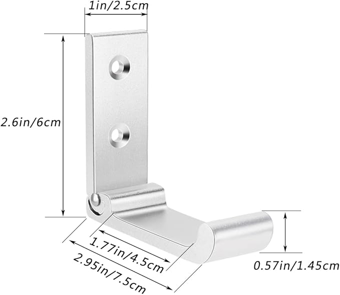 6Pcs Folding Coat Hooks, Matte Black Wall Hooks - Image 2