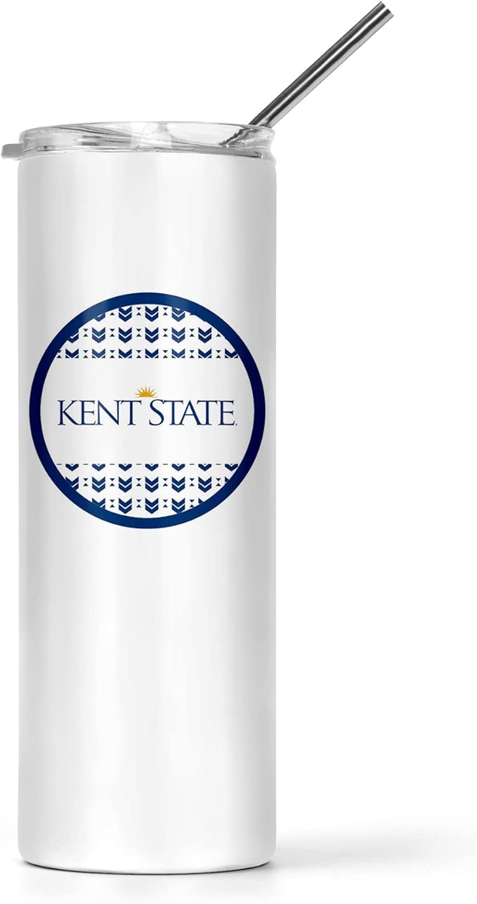 Kent State University Skinny Tumbler, Water Tumbler, Stainless Steel Tumbler, Tumbler Cup, Tumbler with Straw and Lid, Double Wall, Stainless Tumbler (Kent State University #20)