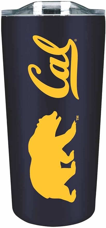 Campus Colors NCAA Stainless Steel Tumbler perfect for Gameday - 18 oz - Double Walled - Keeps Drinks Perfectly Insulated (Cal Golden Bears - Navy)