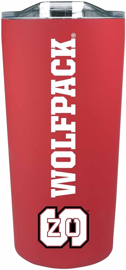 Campus Colors NCAA Stainless Steel Tumbler perfect for Gameday - 18 oz - Double Walled - Keeps Drinks Perfectly Insulated (NC State Wolfpack - Red)