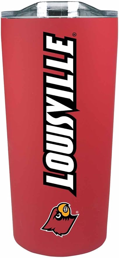 Campus Colors NCAA Stainless Steel Tumbler perfect for Gameday - 18 oz - Double Walled - Keeps Drinks Perfectly Insulated (Louisville Cardinals - Red)