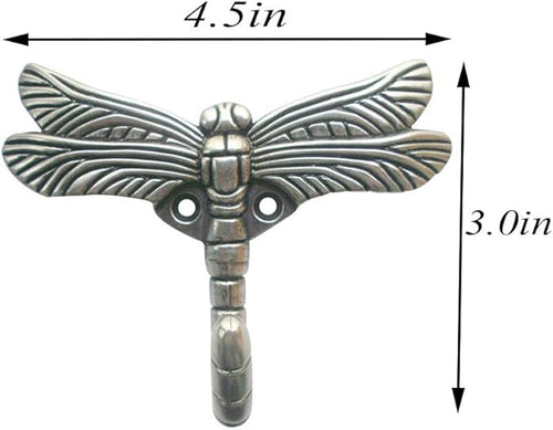2pcs Dragonfly Coat Hooks Decorative Creativity Wall Mounted Hanger Hook - Image 2