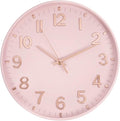 HZDHCLH Pink Wall Clocks Battery Operated, 12 inch Silent Non Ticking Modern by HZDHCLH