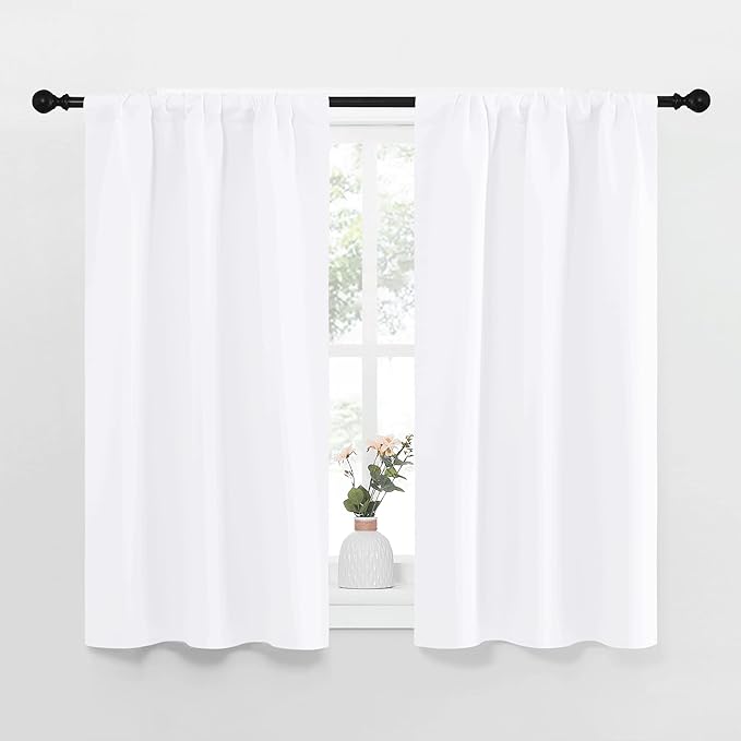 NICETOWN White Curtains for Kitchen Window, Home Decoration Light Filtering by NICETOWN