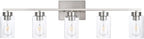 5 Light Bathroom Vanity Light Fixtures, Brush Nickel Modern Wall Lights - Image 2