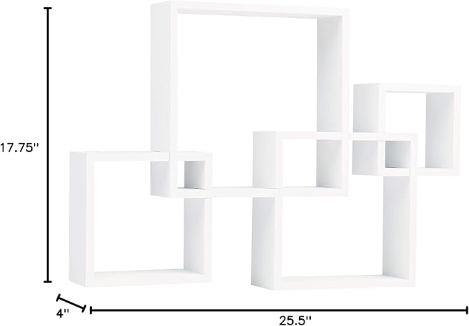 Danya B BR1023WH Decorative Wall Mount Floating Intersecting Cube Accent Wall - Image 2