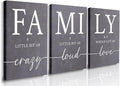 GUBIYU Gray Family Wall Art Set of 3 20"X28" Modern Farmhouse Decor by GUBIYU