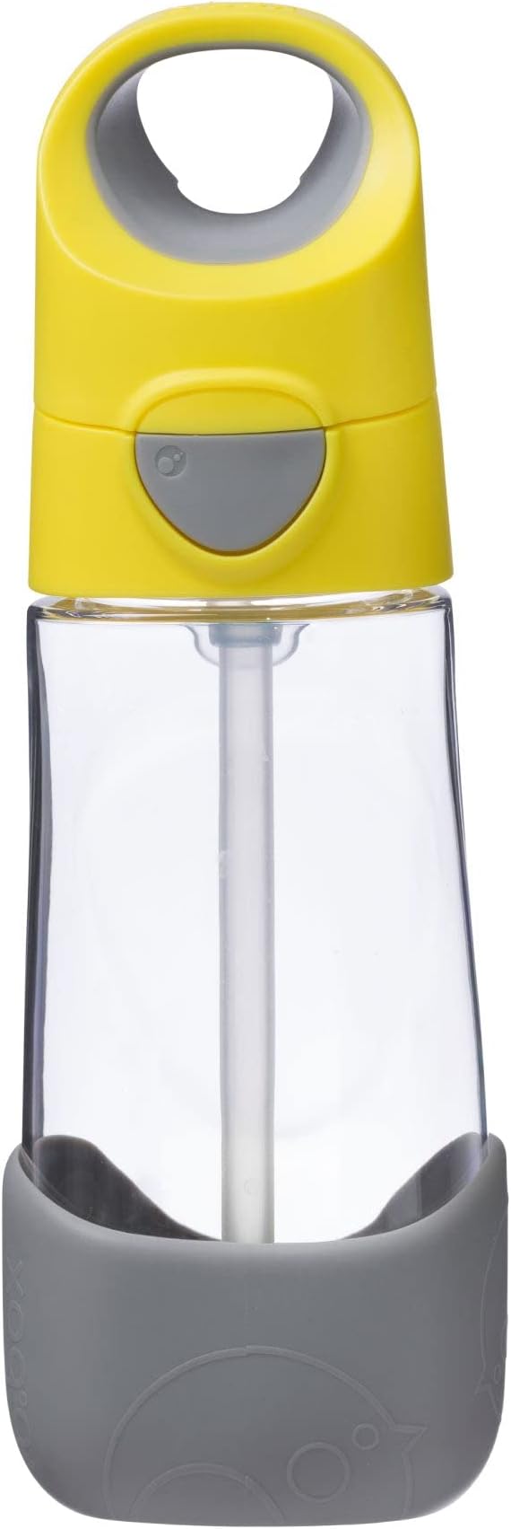 b.box 15oz Tritan Kids Water Bottle – Toddler Drink Bottle with Straw for School, Daycare, Travel w/Easy-Grip Triangular Design, Leak Proof Lid & Handle, BPA Free, Dishwasher Safe (Lemon Sherbet)