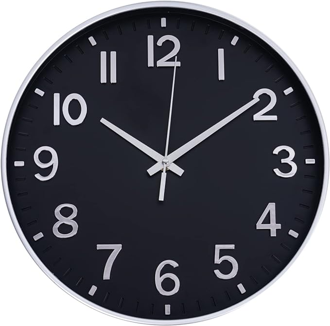 HZDHCLH Modern Wall Clocks Battery Operated, 12 inch Silent Non Ticking Round by HZDHCLH