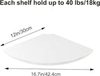 JJL Corner Shelf, 12-Inch Sector Wall Shelf - Image 3