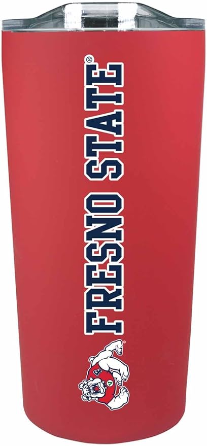 Campus Colors NCAA Stainless Steel Tumbler perfect for Gameday - 18 oz - Double Walled - Keeps Drinks Perfectly Insulated (Fresno State Bulldogs - Red)