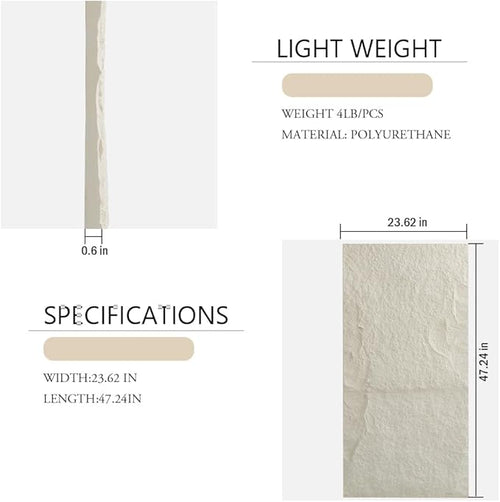 4-Pack 3D PU Stone Wall Panels for Interior Decor Faux Stone Accent Tiles - Image 2
