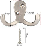 IBosins 10 Pack Heavy Duty Double Prong Coat Hooks Wall Mounted - Image 2