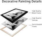 Black and White Bathroom Wall Decor Funny Giraffe in Bathtub Decor Framed - Image 2